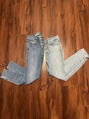 Levi's High-Rise Button-Fly Jeans in Medium and Light Blue Washes